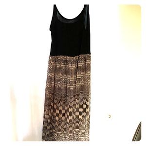 Black + Tribal Print Maxi Dress